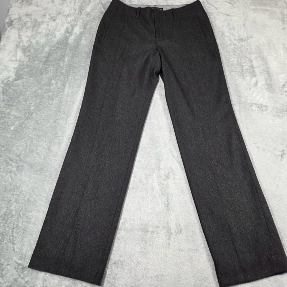 Peruvian Connection Pants 8 Gray Wool Blend Straight Leg Trousers Office Luxury